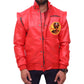 Front view of Johnny Lawrence Cobra Kai te Kid Red Real Leather Jacket