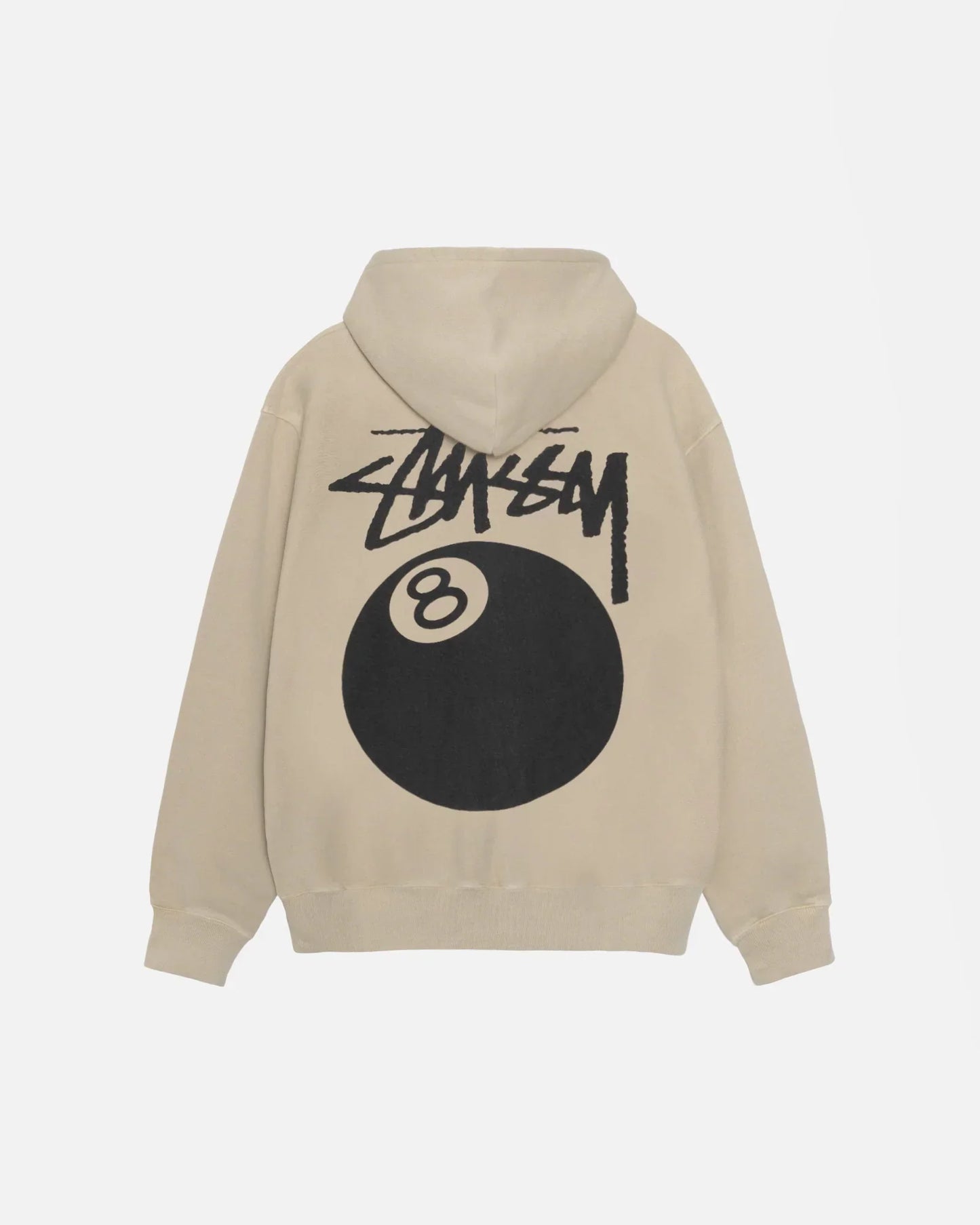 khaki 8 ball hoodie pigment dyed 
