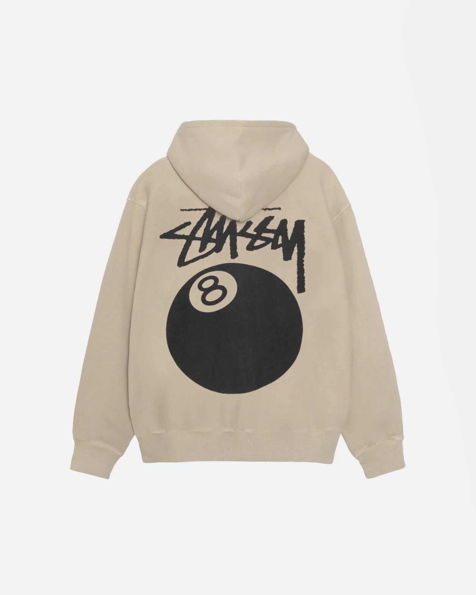khaki 8 ball hoodie pigment dyed 