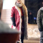 Close view of Red Kurt Russell The Christmas Chronicles Santa Claus Coat, the ultimate holiday hero look.