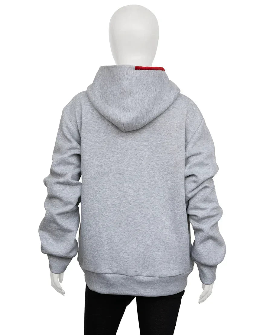 Back view of Madhappy x Dodgers “I Love LA” Hoodie in grey.