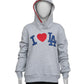 Front view of Madhappy x Dodgers “I Love LA” Hoodie in grey.