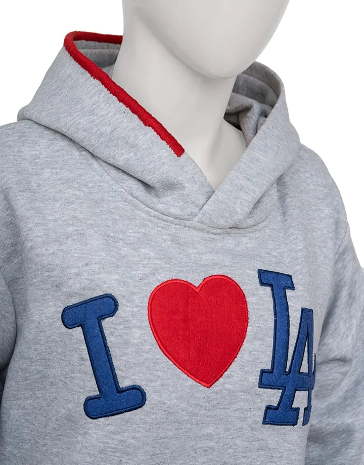 Close-up front view of Madhappy x Dodgers “I Love LA” Hoodie