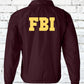 maroon fbi jacket​ back