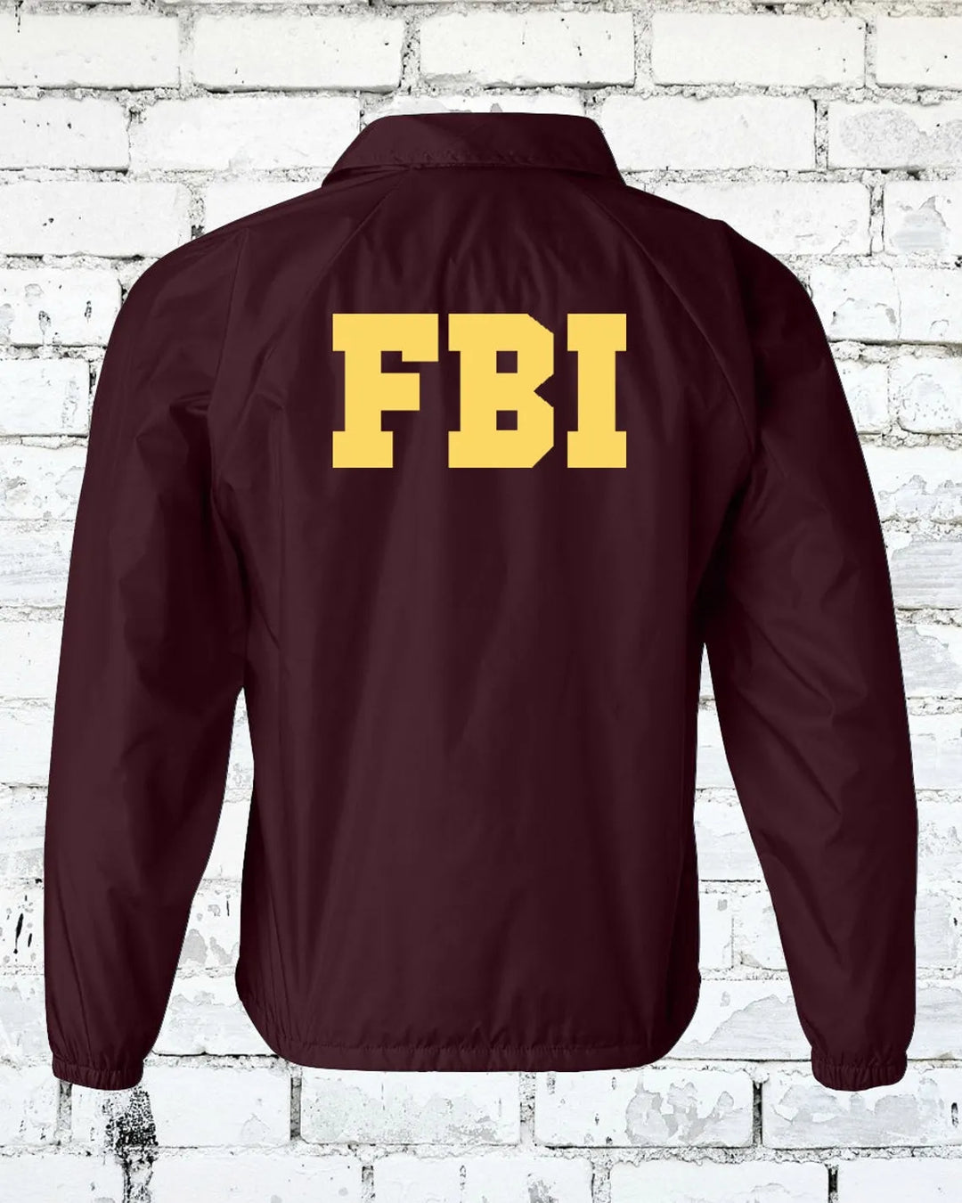 maroon fbi jacket​ back