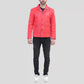 Full view of Men's Red Biker Leather Jacket 