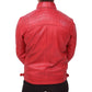Back view of Red Men's Sheepskin Red Leather Jacket 