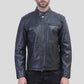 Mens Cafe Racer Black Leather Jacket