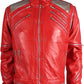 Front view of Red Michael Jackson Beat It Red Leather Jacket