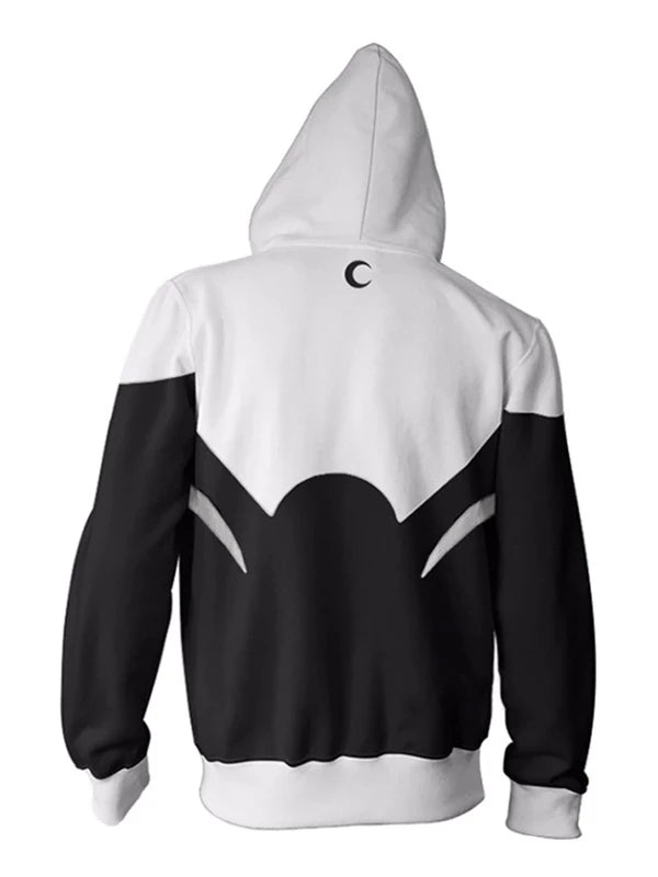 Back view of Moon Knight Zipper Hoodie