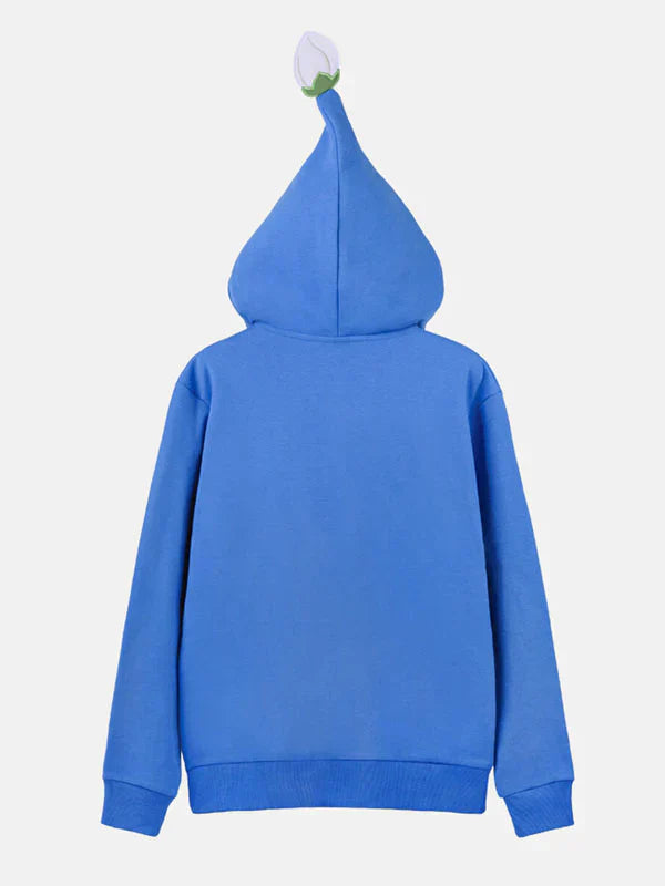 Back view of Blue Nintendo Pikmin Zip-Up Hoodie