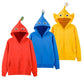 Front view of Nintendo Pikmin Zip-Up Hoodie trio (Red, Blue, Yellow