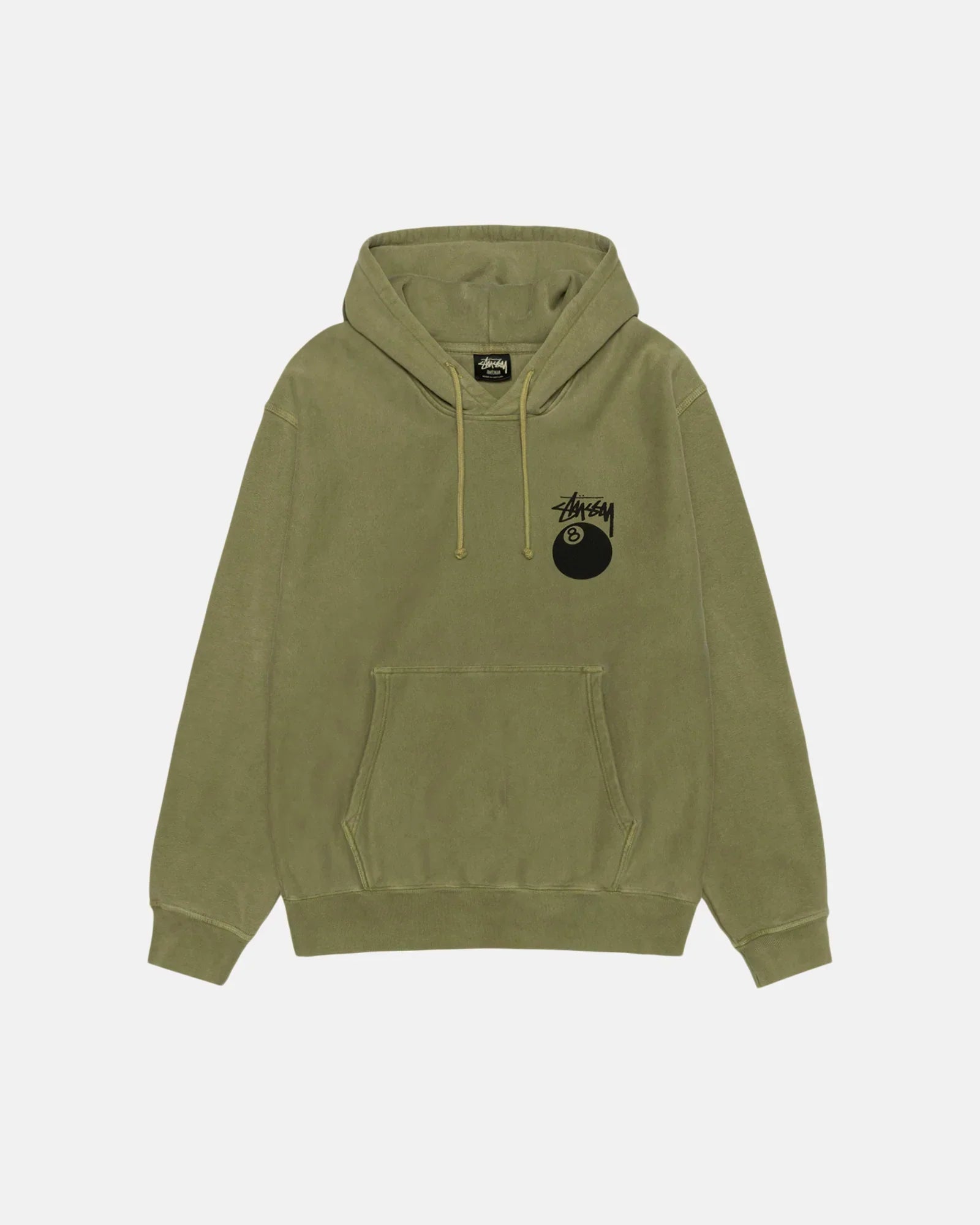 olive 8 ball hoodie pigment dyed