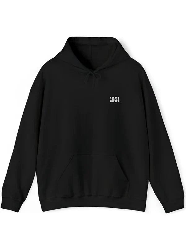 Front view of Black Porsche-GT3-RS-Hoodie-Black with "1951" text.