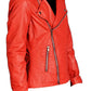 view of Red Women Riverdale Southside Serpent Red Leather Jacket
