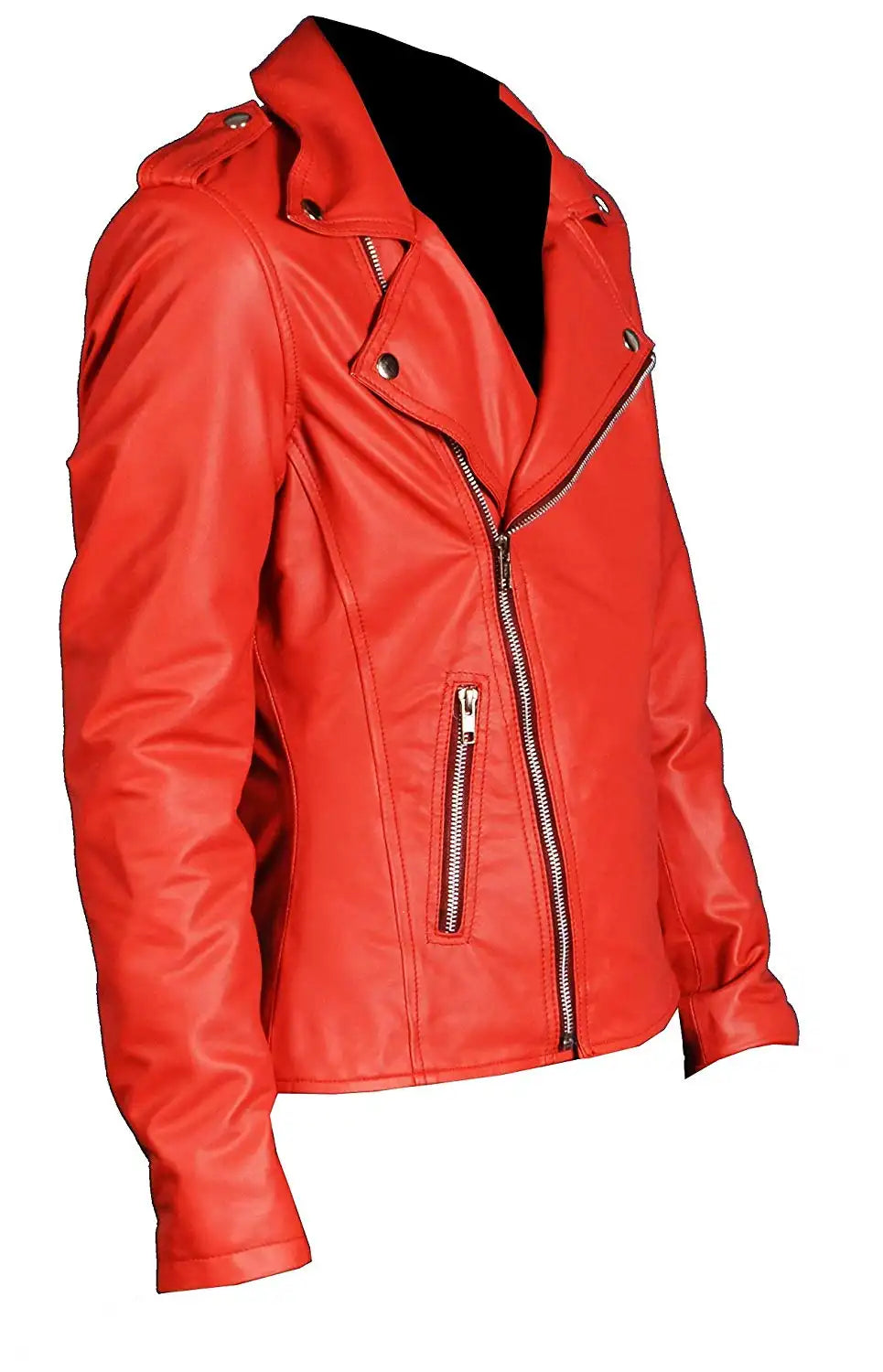 view of Red Women Riverdale Southside Serpent Red Leather Jacket