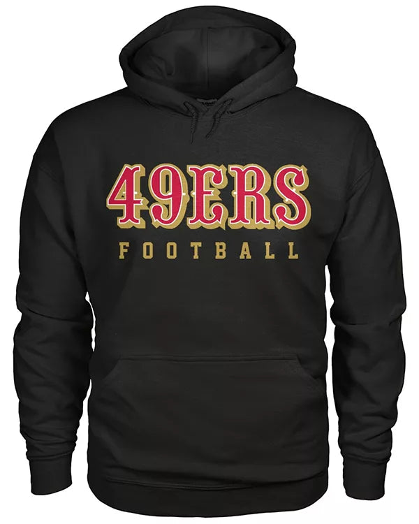 san francisco 49ers black hoodie front view