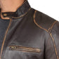 Dodge Cafe Racer Vintage Brown Leather Jacket