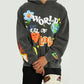 Front view of Charcoal World Full of Love Hoodie