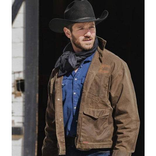 Ian Bohen Yellowstone Ryan Brown Leather Jacket